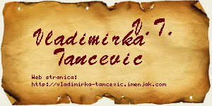 Vladimirka Tančević vizit kartica
